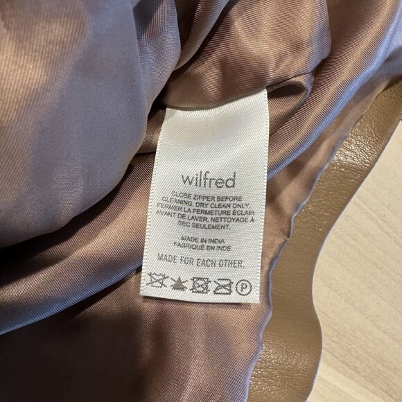 Aritzia Wilfred Diaz Camel Brown Faux Leather Motorcycle Jacket Women's Medium M - Picture 4 of 7